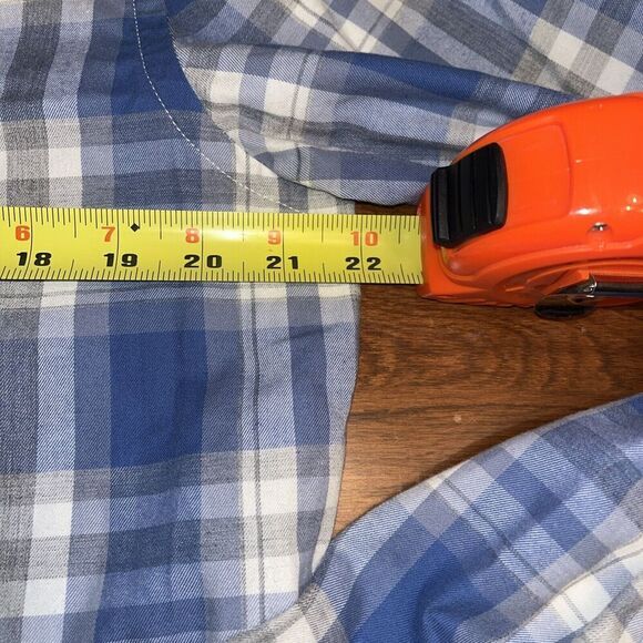 UNTUCKit Mens Long Sleeve button shirt Cotton Plaid Gray/Blue M Medium - Picture 4 of 6